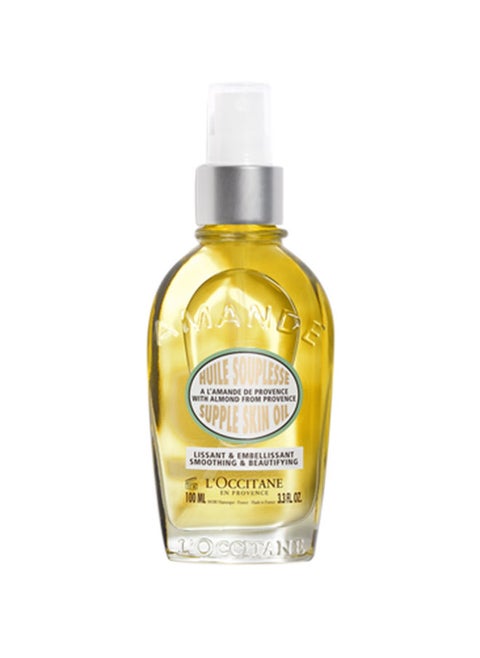 Almond Supple Skin Oil 100ml, 50% Pure Almond Oil for Deep Hydration And Glow, Vegan, Fast-Absorbing Body Oil, Luxury Clean Beauty Skincare for Soft, Supple Skin