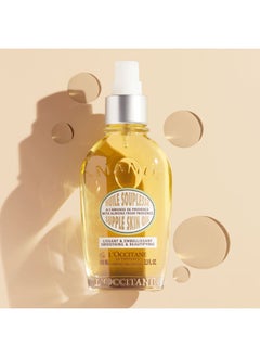 L'OCCITANE Almond Supple Skin Oil 100ml, 50% Pure Almond Oil for Deep Hydration And Glow, Vegan, Fast-Absorbing Body Oil, Luxury Clean Beauty Skincare for Soft, Supple Skin  - Image 2
