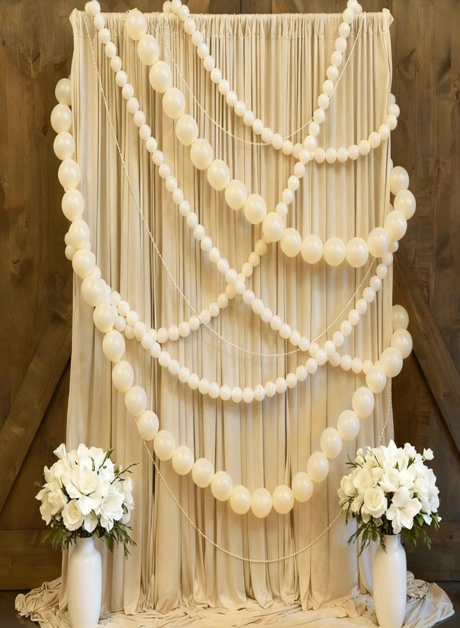 Whaline 120 Pcs White Beige Quick Link Balloons, Linking Balloons for Making Balloon Wall Arch Chains, Pearl Balloon for Wedding Birthday Bridal Baby Shower Graduation Party Decorations (6+10 inch) - Image 3