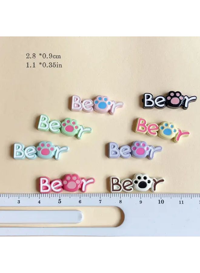 10pcs Mixed Color Bear Paw DIY Scrapbooking Decals Craft Embellishments - Image 3