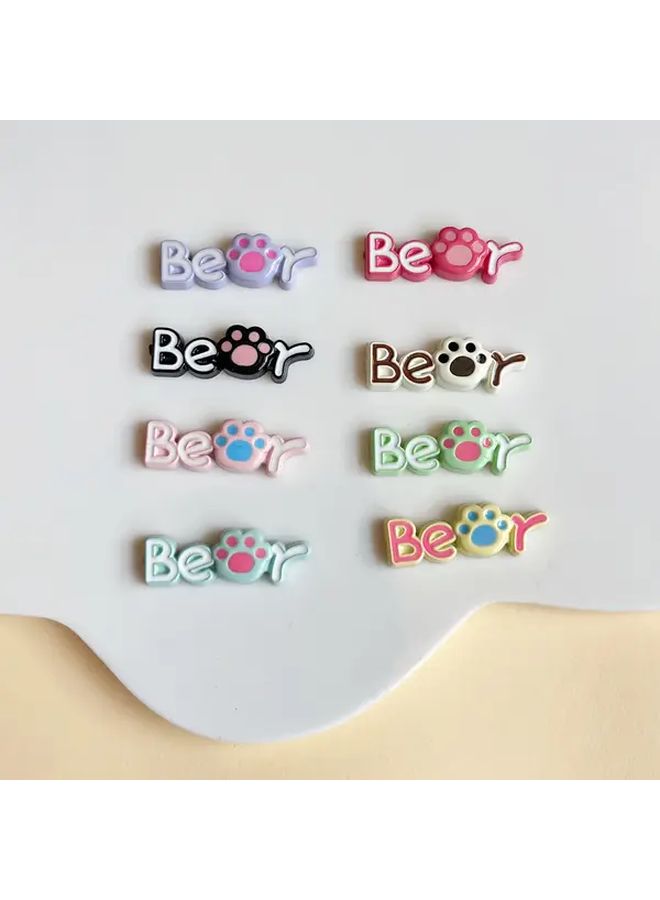 10pcs Mixed Color Bear Paw DIY Scrapbooking Decals Craft Embellishments - Image 2