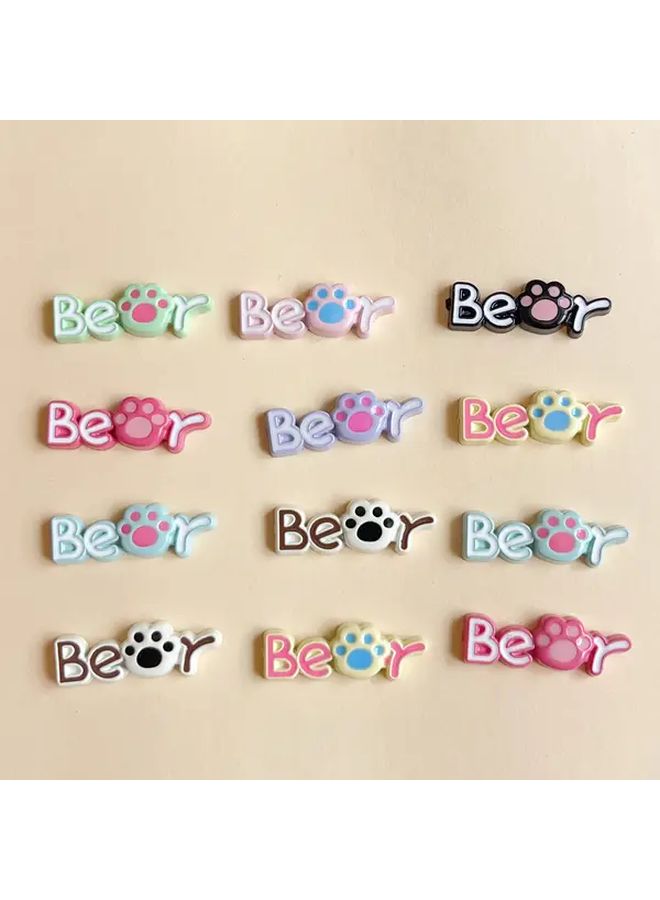 10pcs Mixed Color Bear Paw DIY Scrapbooking Decals Craft Embellishments - Image 5