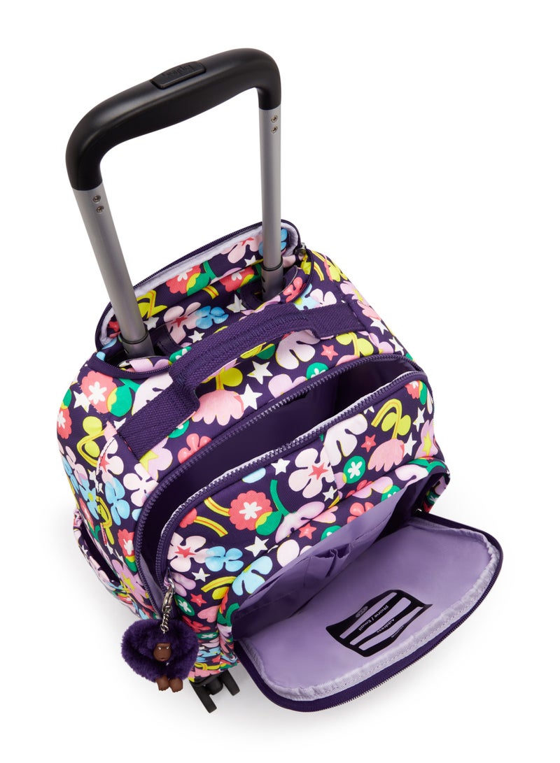 kipling New Zea Kids' Large Wheeled Backpack with Laptop Protection Fairy Flower - Image 3