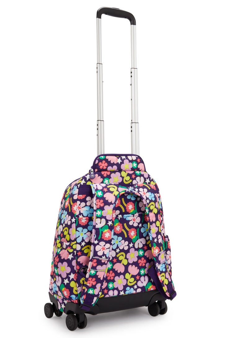kipling New Zea Kids' Large Wheeled Backpack with Laptop Protection Fairy Flower - Image 2