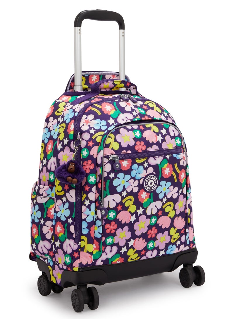 kipling New Zea Kids' Large Wheeled Backpack with Laptop Protection Fairy Flower - Image 4