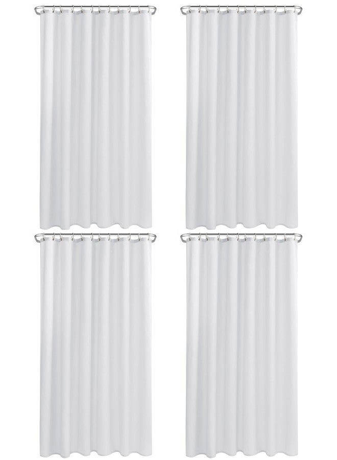 Nasitos Fabric Shower Curtain Liners 4 Pack - W72 x H72 - Washable & Water Resistant Cloth Shower Liner for Bathroom, Soft Hotel Quality, Standard Size (White, Include 8 Separate Magnets) - Image 1