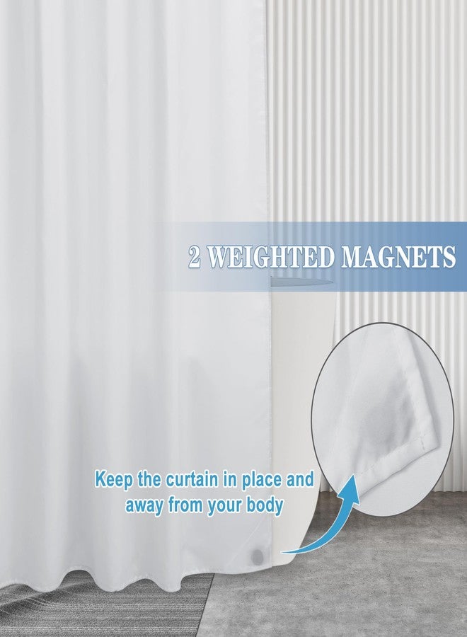 Nasitos Fabric Shower Curtain Liners 4 Pack - W72 x H72 - Washable & Water Resistant Cloth Shower Liner for Bathroom, Soft Hotel Quality, Standard Size (White, Include 8 Separate Magnets) - Image 4