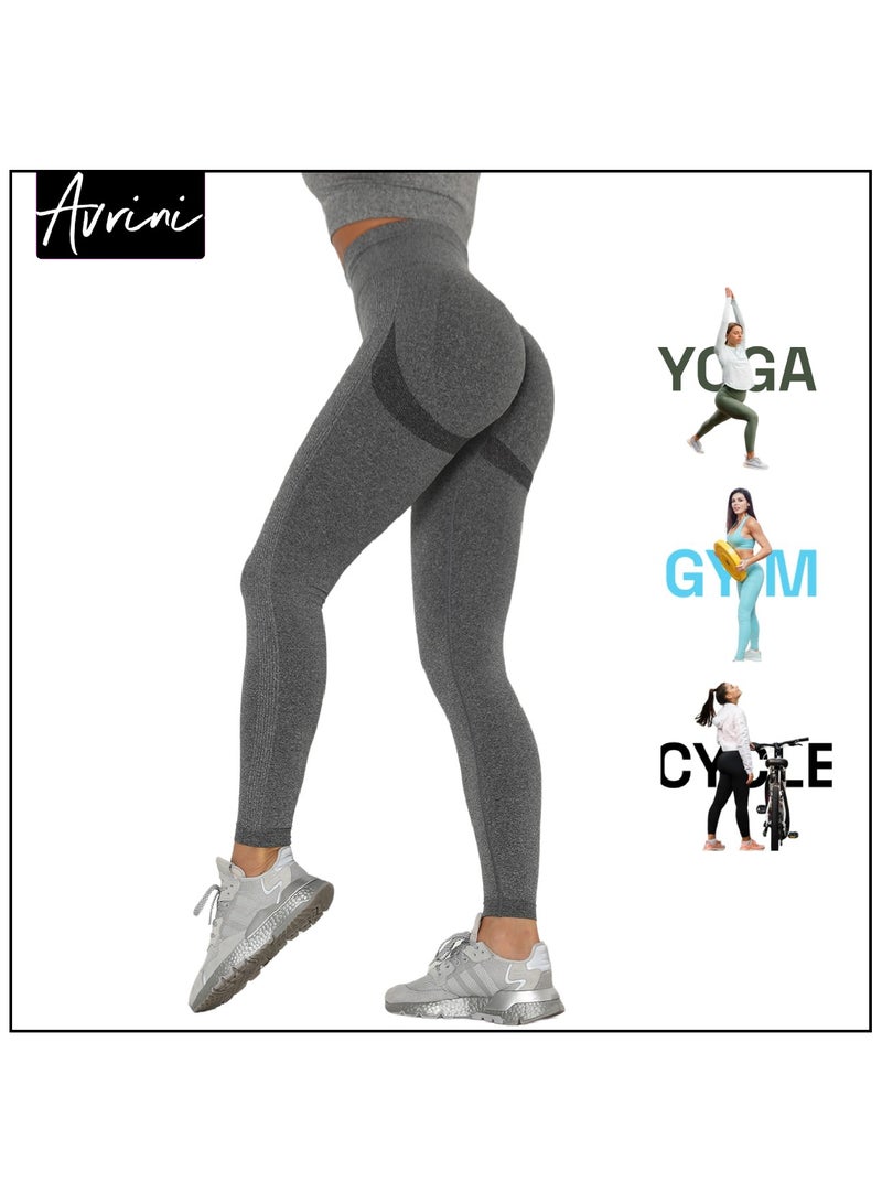 Avrini Yoga Pants High Waist Leggings Sport Pants Seamless Tummy Control Slim Stretchable Tights Waist Compression Fitness Gym for Women - Image 1