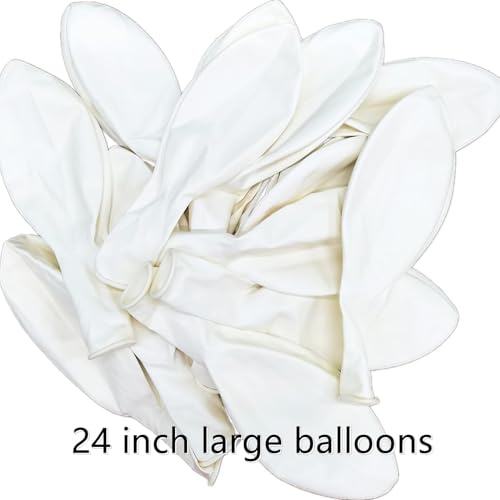 kockuu 15pcs Latex Big Balloons 24 Inch White Large Balloon Giant Heavy Duty Balloon for Wedding Baby Shower Birthday Party New Year's Day Decorations - Image 3