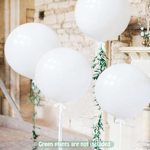 kockuu 15pcs Latex Big Balloons 24 Inch White Large Balloon Giant Heavy Duty Balloon for Wedding Baby Shower Birthday Party New Year's Day Decorations - Image 2