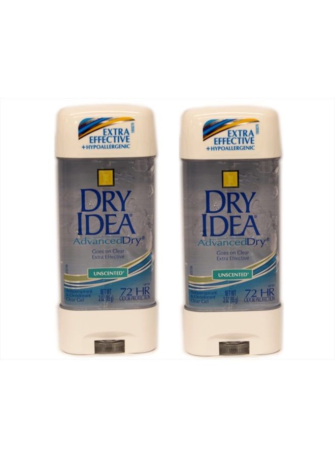 Dry Idea Advanced Dry Unscented Antiperspirant & Deodorant Clear Gel 3 oz (Pack of 2) - Image 1