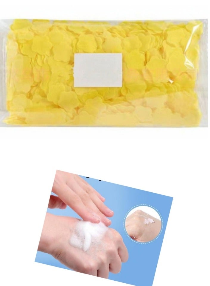 1000 PCS Portable Mini Soap Sheets, Disposable Soap Paper Sheets, Hand Washing Bath Scented Paper for Home Travel Camping and Outdoor Activities Yellow Lemon Scented  - Image 1