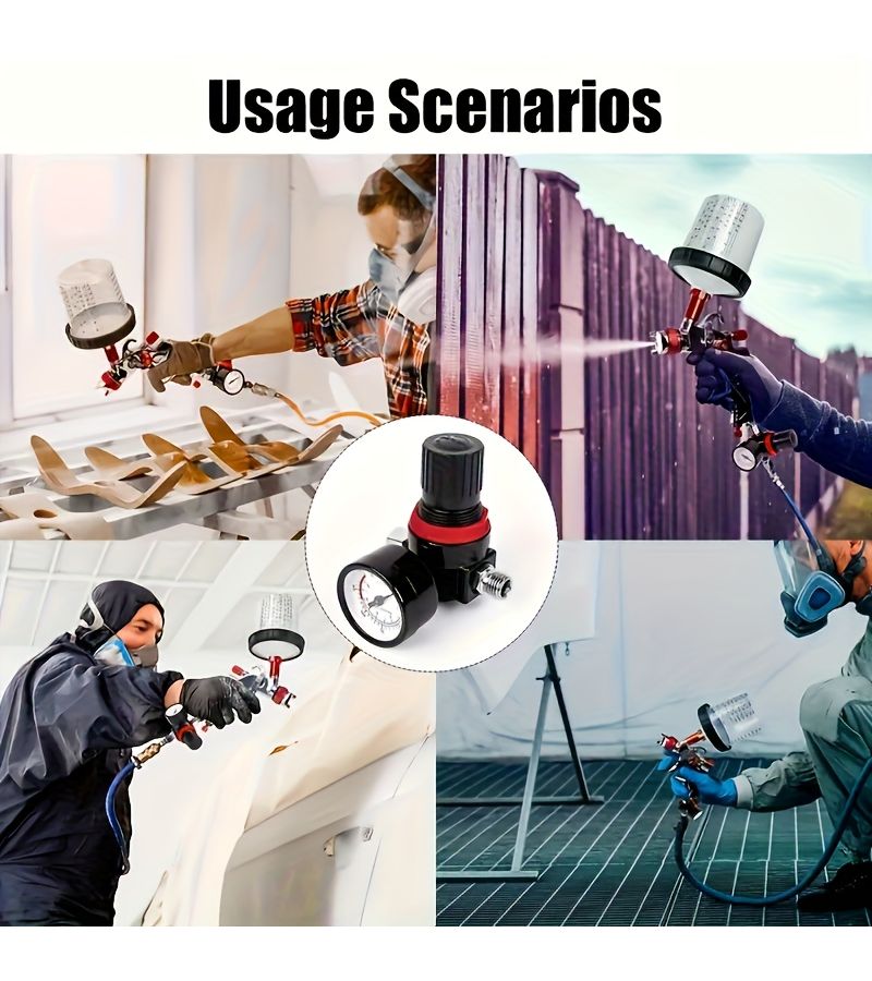 طقم مسدس رش أخضر مع 3 فوهات 1.4 مم و1.7 مم و2.0 مم وكوب سعة 20 أونصة - Image 5