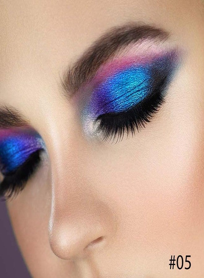 AMY'S DIARY Duochrome MultiChrome Chameleon Liquid Metallic Eyeshadow 3 Pcs Set, Deep Purple Blue High-Impact Multi-Dimensional Finish, Silky Smooth and High Pigment Holographic Glitter Eyeshadow Makeup (Set03) - Image 2