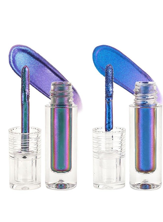 AMY'S DIARY Duochrome MultiChrome Chameleon Liquid Metallic Eyeshadow 3 Pcs Set, Deep Purple Blue High-Impact Multi-Dimensional Finish, Silky Smooth and High Pigment Holographic Glitter Eyeshadow Makeup (Set03) - Image 1
