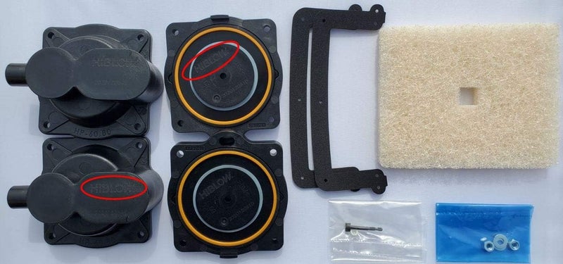 HIBLOW HP-60/80 Rebuild/Repair Kit with Filter Cover Gasket - Genuine Factory Certified