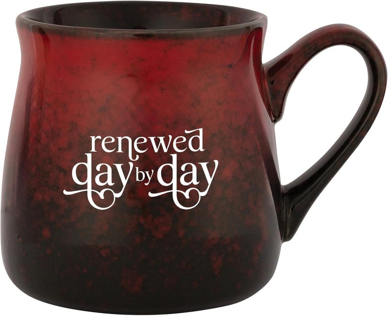 Dexsa Renewed Day By Day Designer Mug  Reactive Glazed  Holds 16 ounces  Inspirational Quote  Dishwasher and Microwave Safe  Coffee Tea Soups Hot Chocolate