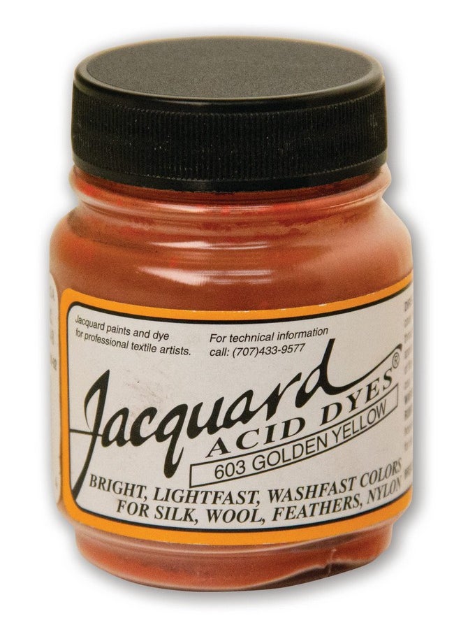 Jacquard Acid Dye Golden Yellow 1/2 Oz Net Wt Acid Dye For Wool Silk Feathers And Nylons Brilliant Colorfast And Highly Concentrated  - Image 1