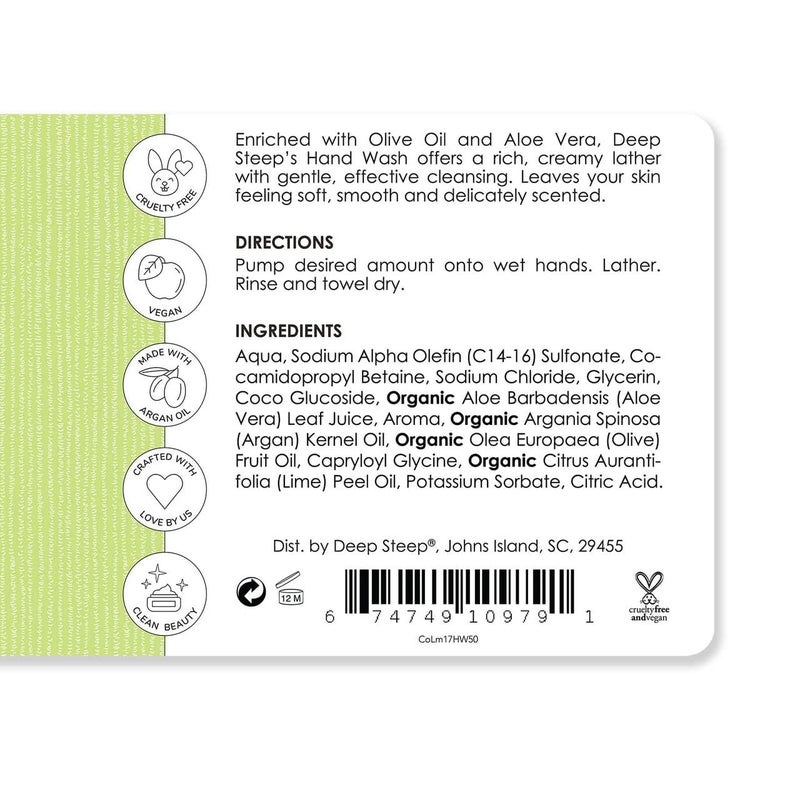 Deep Steep Argan Oil Liquid Hand Wash, Coconut Lime, 17.6 Fluid Ounce - Image 2