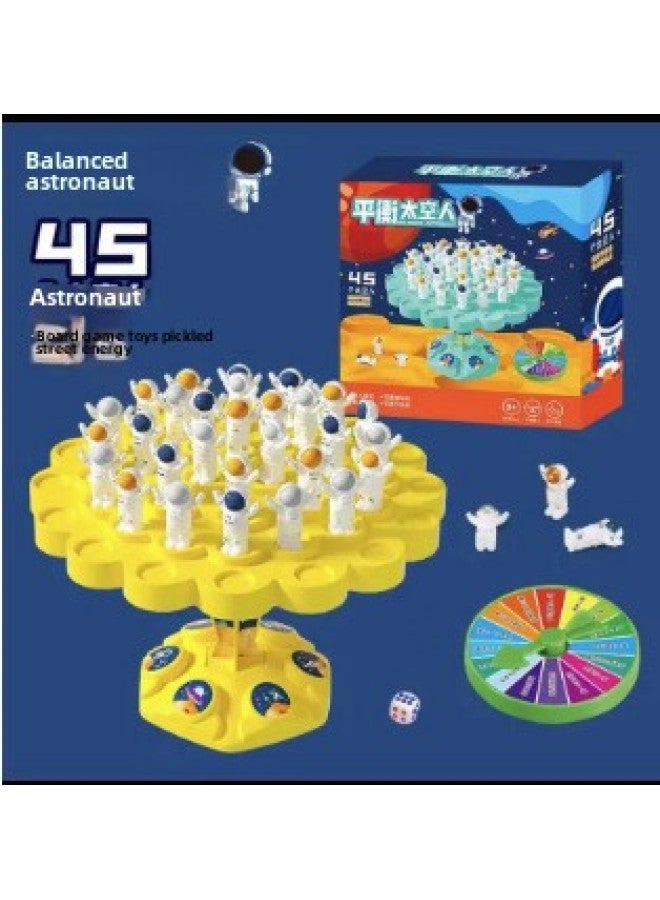 Frog Balance Tree Astronaut Children's Educational Table Game Toy Multiplayer Interactive Stacking Fun Toy-Color:Balance Tree-spaceman Yellow (e-commerce Box) - Image 1