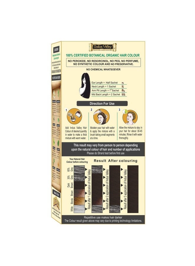 Indus Valley 100% Botanical Dark Brown Hair Color Dermatologist Recommended Safe For Pregnent & Lactating Mother (120G) - Image 3