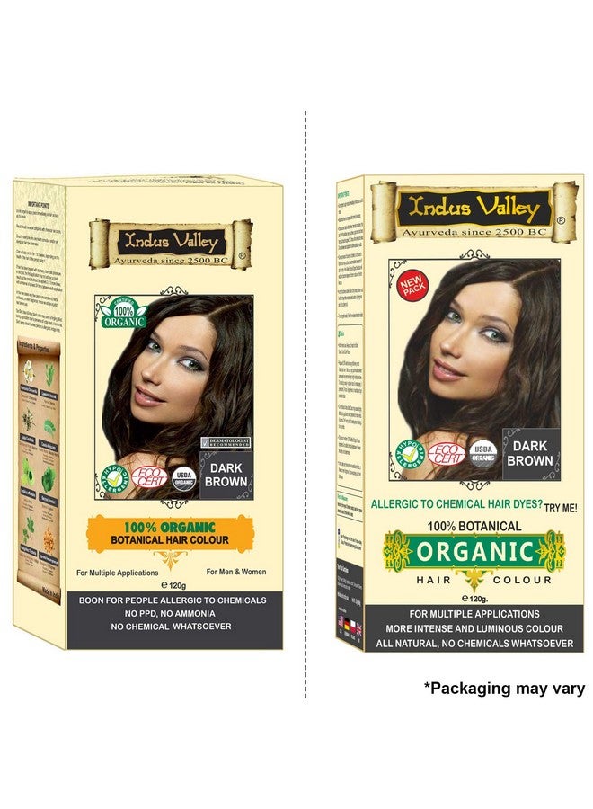 Indus Valley 100% Botanical Dark Brown Hair Color Dermatologist Recommended Safe For Pregnent & Lactating Mother (120G) - Image 2