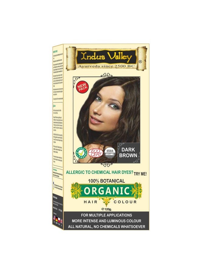 Indus Valley 100% Botanical Dark Brown Hair Color Dermatologist Recommended Safe For Pregnent & Lactating Mother (120G) - Image 1