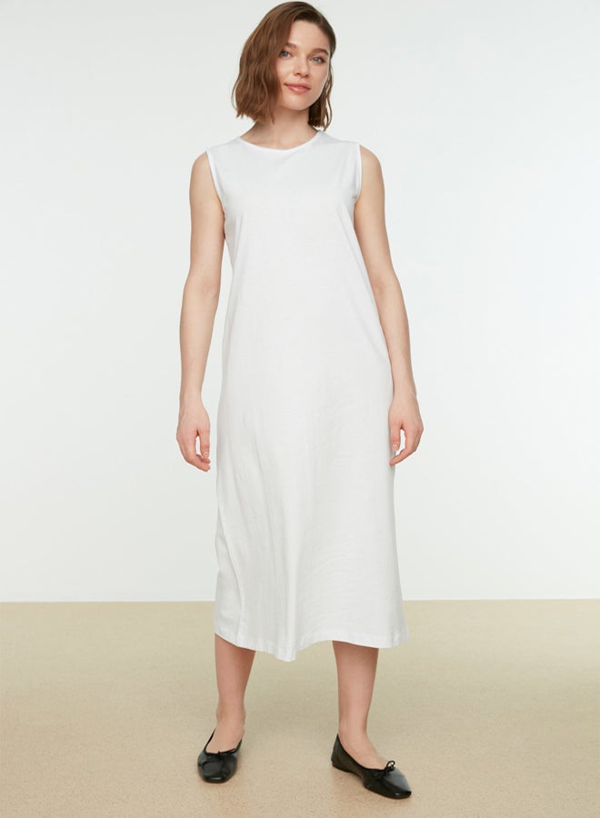 trendyol White Sleeveless Long Lining Undershirt Dress - Image 2