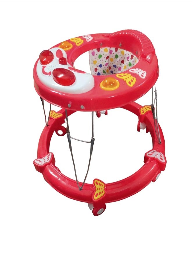 Maanit Round Kids Walker with Foldable, Cushion Seat | Activity Walker for Baby with Musical Toy Bar | Walker Baby 6-18 Months Boys Girls (red) - Image 3