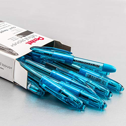 Pentel RSVP Mini Ballpoint Pen, (1.0mm) Medium Line, Sky Blue Ink, 12 pack (BK91MNS-S) - Image 2