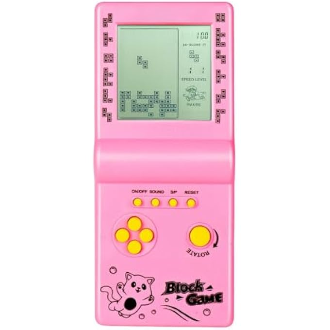 NOSTALGIC DICE GAME CONSOLE WITH LARGE SCREEN, BUILT-IN RETRO 999 IN 3 BLOCK GAME, INDOOR OUTDOOR PORTABLE ELECTRONIC BUILDING BLOCK GAMES, KIDS/STUDENTS/FRIENDS - Image 2