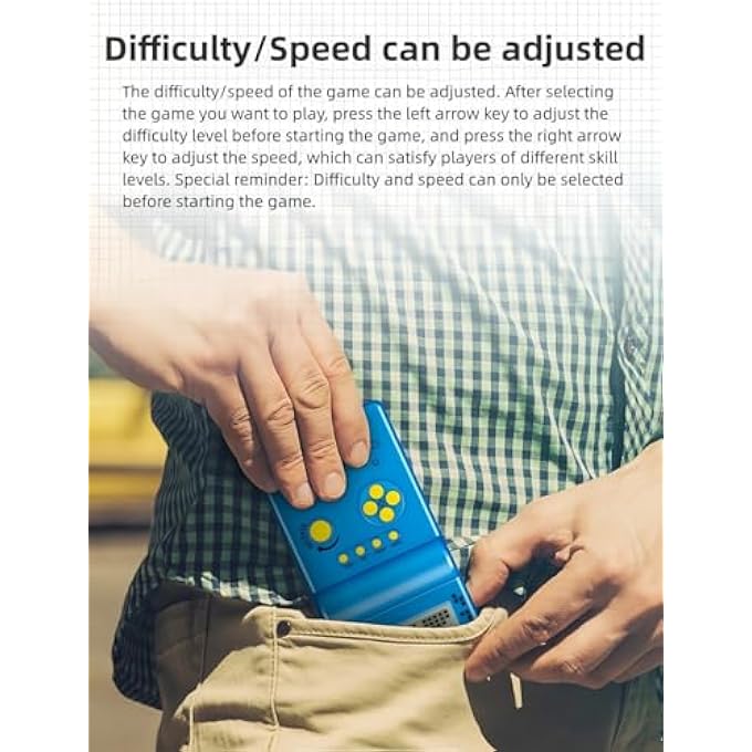 NOSTALGIC DICE GAME CONSOLE WITH LARGE SCREEN, BUILT-IN RETRO 999 IN 3 BLOCK GAME, INDOOR OUTDOOR PORTABLE ELECTRONIC BUILDING BLOCK GAMES, KIDS/STUDENTS/FRIENDS - Image 4