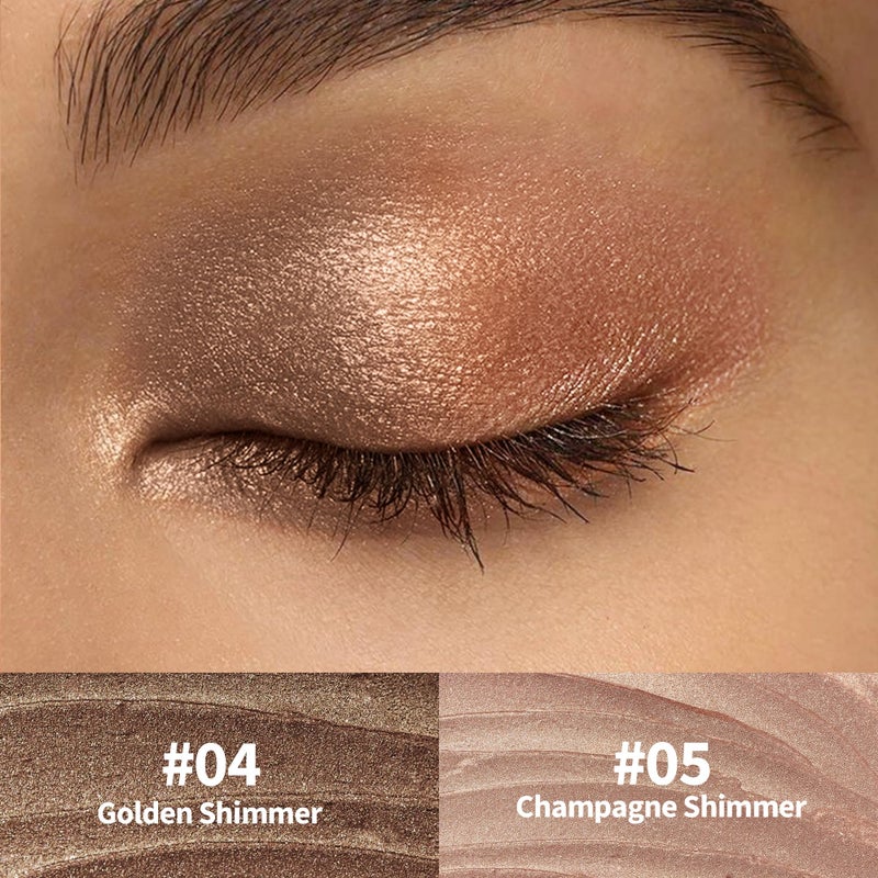 FV Waterproof Eyeshadow Stick Duo,Long-Lasting Cream Eye Shadow Makeup Sets, High Pigmented Eyeshadow Pencil with Shimmer Finish, Natural Look (Golden & Champagne) - Image 2