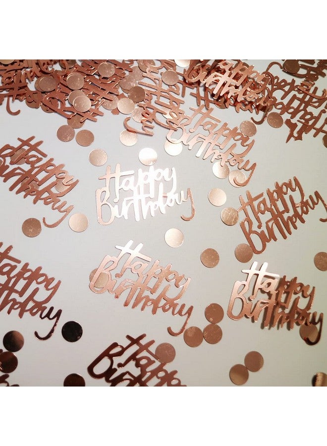 EMAAN Happy Birthday Foil Confetti Rose Gold Birthday Confetti Sequins, Table Sprinkle Dessert Table Decorations Light Up Your Birthday Party (Rose Gold) - Image 1
