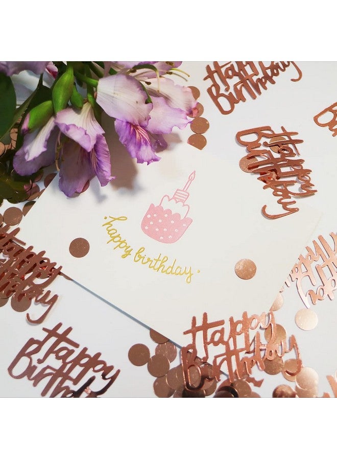 EMAAN Happy Birthday Foil Confetti Rose Gold Birthday Confetti Sequins, Table Sprinkle Dessert Table Decorations Light Up Your Birthday Party (Rose Gold) - Image 3