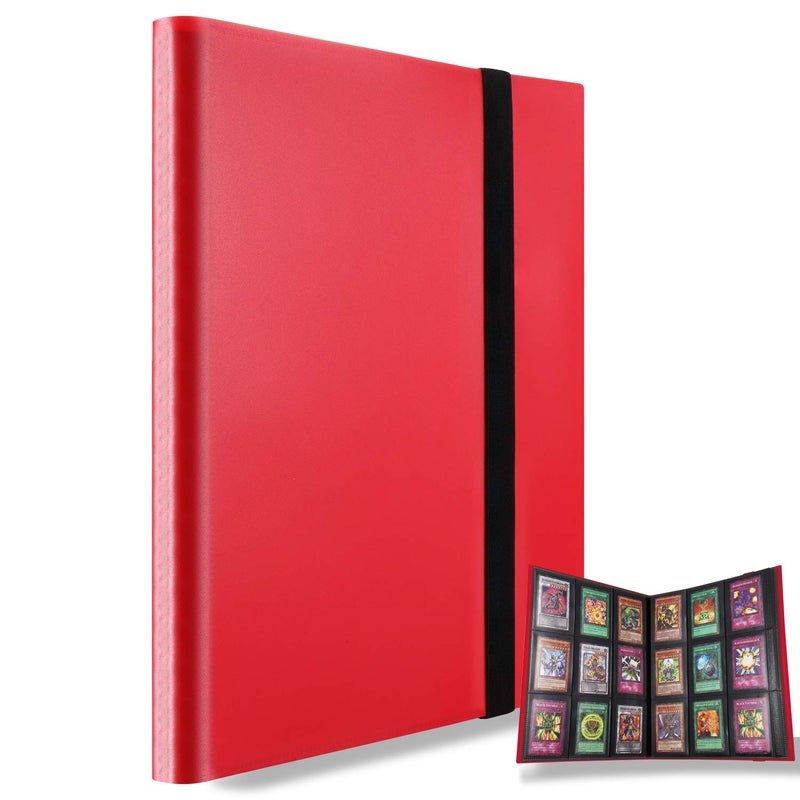 AITIME 360 Pockets Trading Card Binder Album Side Loading PP Pockets Sleeves Cards and Coupons Protector Storage Book Red - Image 2