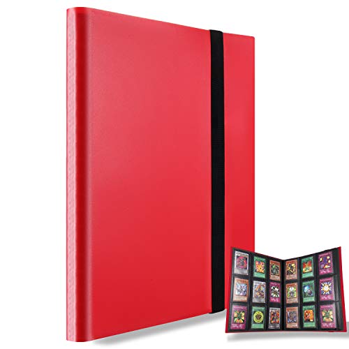 AITIME 360 Pockets Trading Card Binder Album Side Loading PP Pockets Sleeves Cards and Coupons Protector Storage Book Red - Image 1
