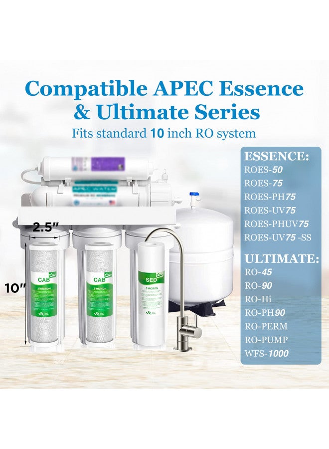 Vegebe Compatible APEC 3-Stage Reverse Osmosis Water Filter Replacement Set, Essence & Ultimate Series Pre-Filter for ROES-50, ROES-75, ROES-PH75, RO-45, RO-90, RO-PH90, WFS-1000, RO-Hi, RO-PERM, RO-Pump - Image 1