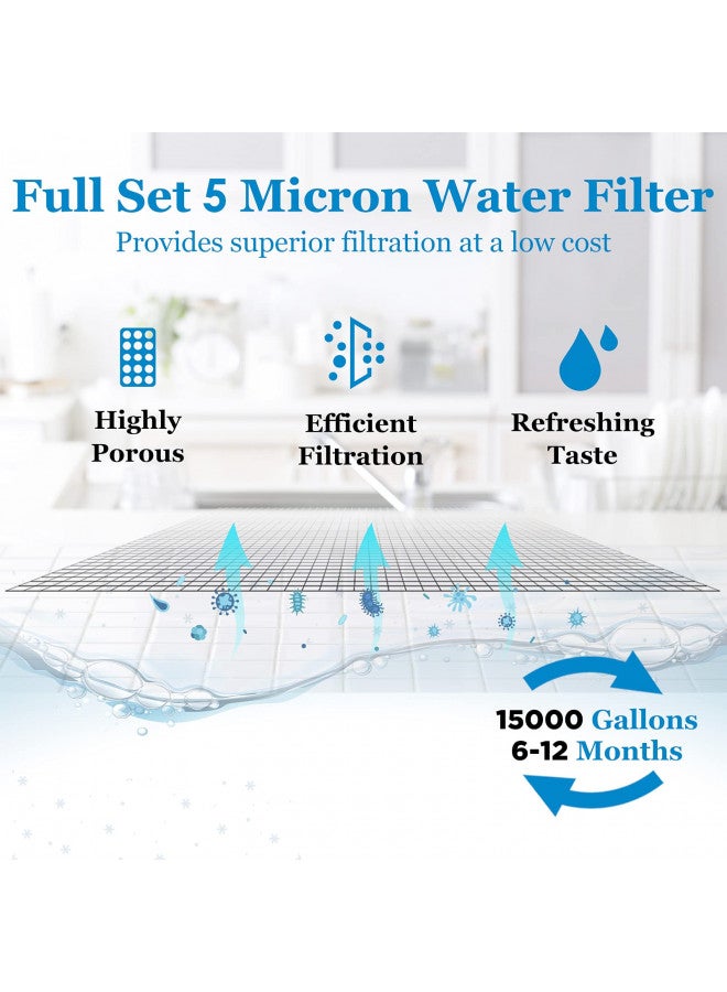 Vegebe Compatible APEC 3-Stage Reverse Osmosis Water Filter Replacement Set, Essence & Ultimate Series Pre-Filter for ROES-50, ROES-75, ROES-PH75, RO-45, RO-90, RO-PH90, WFS-1000, RO-Hi, RO-PERM, RO-Pump - Image 4