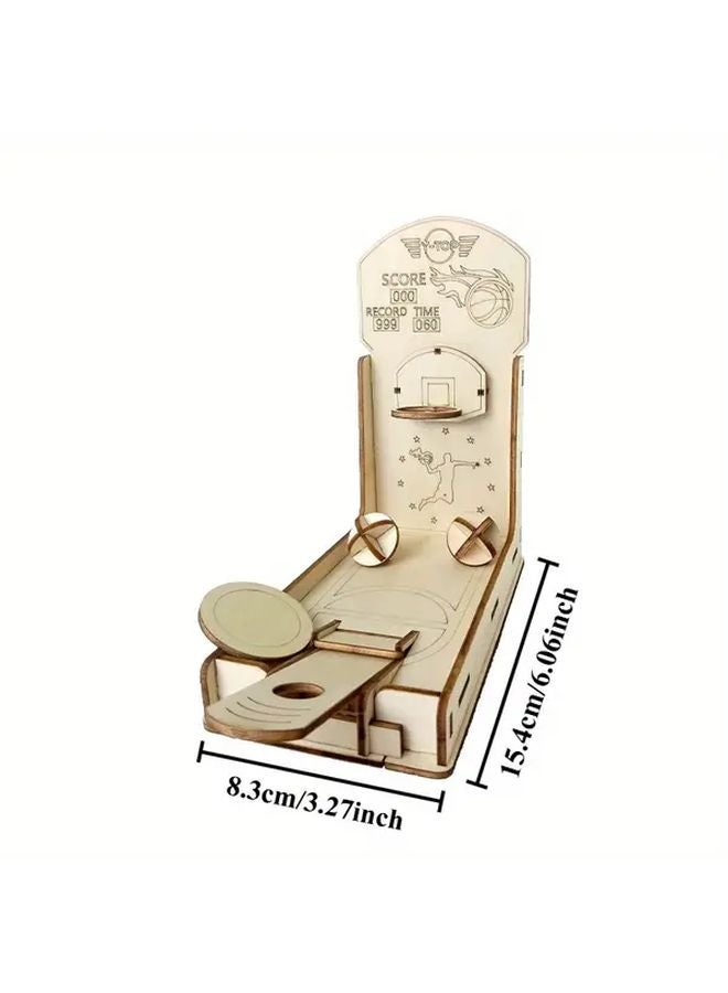 DIY 3D Wooden Desktop Basketball Puzzle Educational Model With Score Tracker Parent Child Interactive Playset Ideal Birthday Gift - Image 3