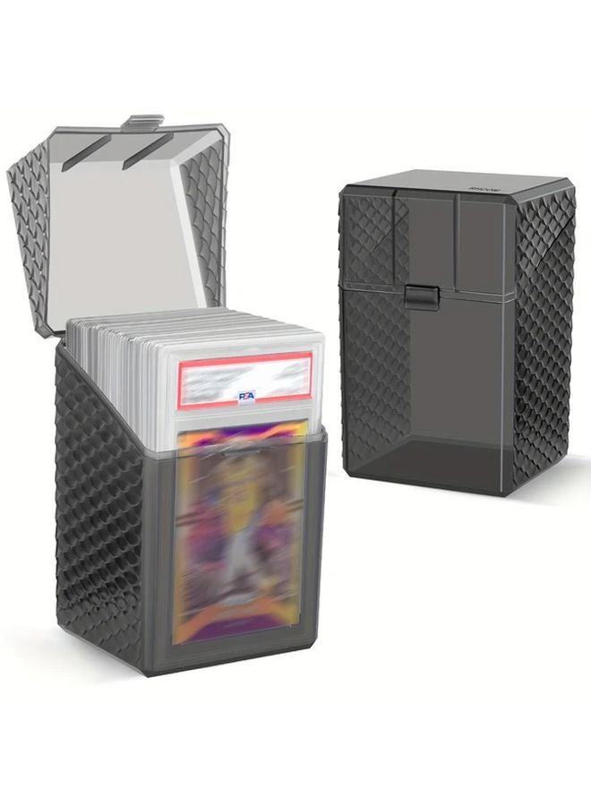 2 Pack Black Heavy Duty Clear Trading Card Organizer Box With Flip Top Lid - Image 4