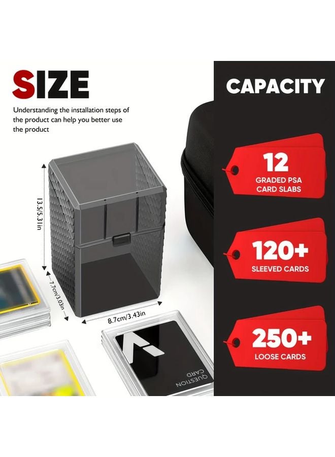 2 Pack Black Heavy Duty Clear Trading Card Organizer Box With Flip Top Lid - Image 3