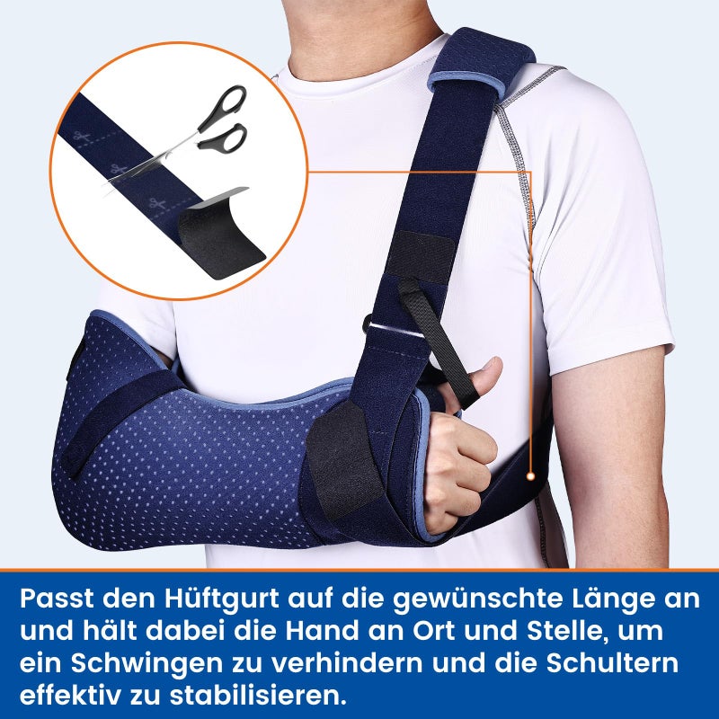 Willcom Arm Sling for Shoulder Injury with Waist Strap - Immobilizer Brace Support for Sleeping, Rotator Cuff Surgery(Comfort Version, Right, Medium, 28.5-41 inch) - Image 4