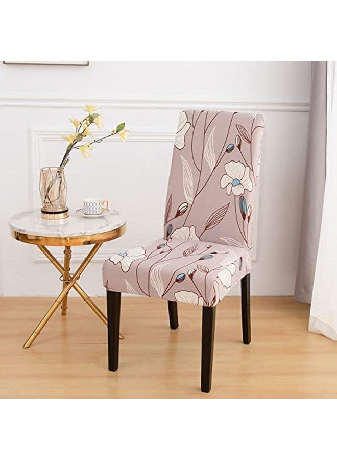 Styleys Polyester Floral Washable Elastic Dining Chair Cover Slipcovers (Set of 6, Flower Charm, SLMC169) - Image 2