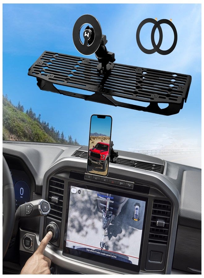 WXRYLYN 2025 2024 F150 Metal Dash Platform Phone Mount Magnetic Phone Holder for 2021-2025 F150 & 2021-2023 Raptor Cell Phone Holder Dash Phone Mount 2024 F150 Dash Mount - Image 1