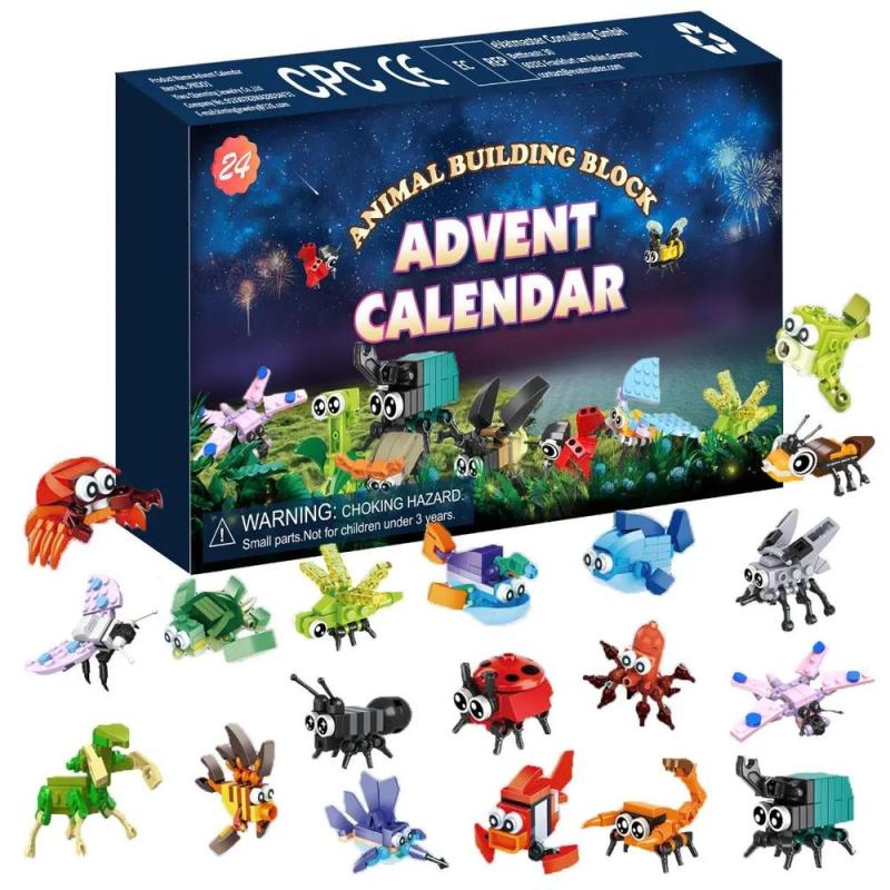 Advent Calendar: 23*37.5 Cm Colorful Pieces - Creative Play Construction Set for Kids Family Holiday Countdown Activities - Image 1