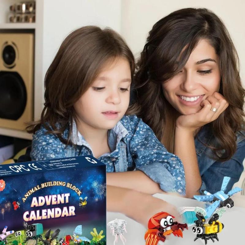 Advent Calendar: 23*37.5 Cm Colorful Pieces - Creative Play Construction Set for Kids Family Holiday Countdown Activities - Image 5