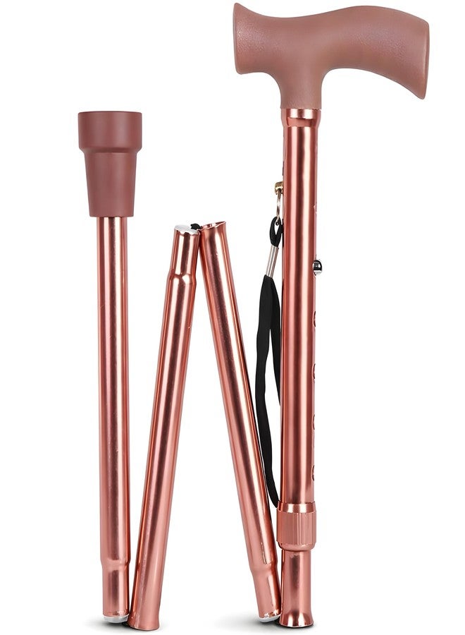 MCP Jindal 4 Folding Sections Foldable Walking Stick for Men - Brown - Beige - Image 1