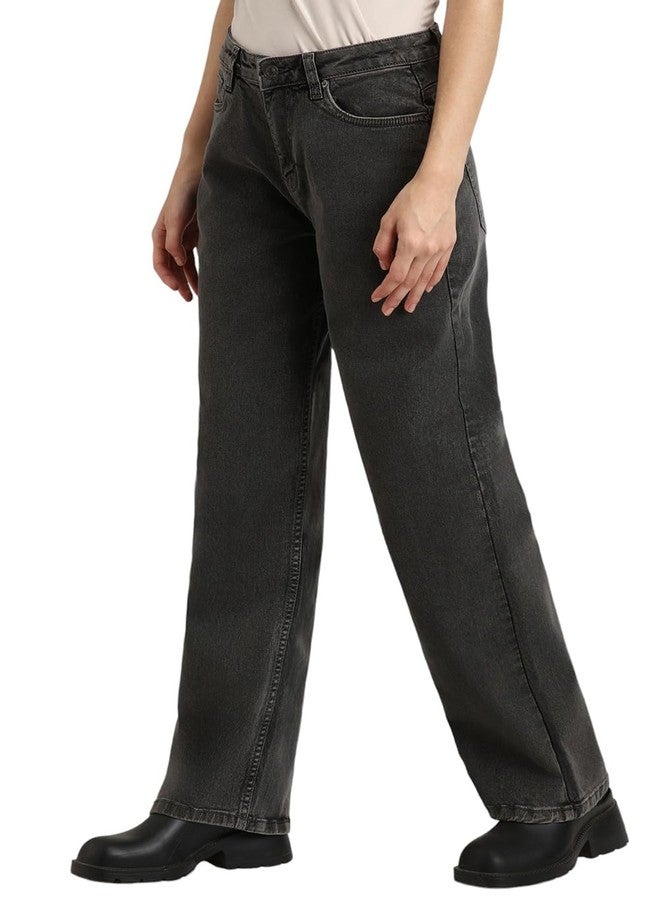 Forever 21 Women's Straight Jeans (FWA23JDNH0006_Black - Image 2