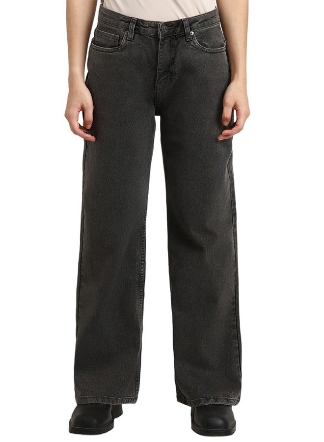 Forever 21 Women's Straight Jeans (FWA23JDNH0006_Black - Image 1